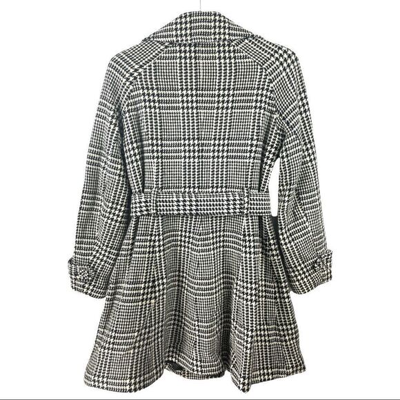 𝅺RW & Co Houndstooth Belted Wool Coat Size M - Picture 3 of 11